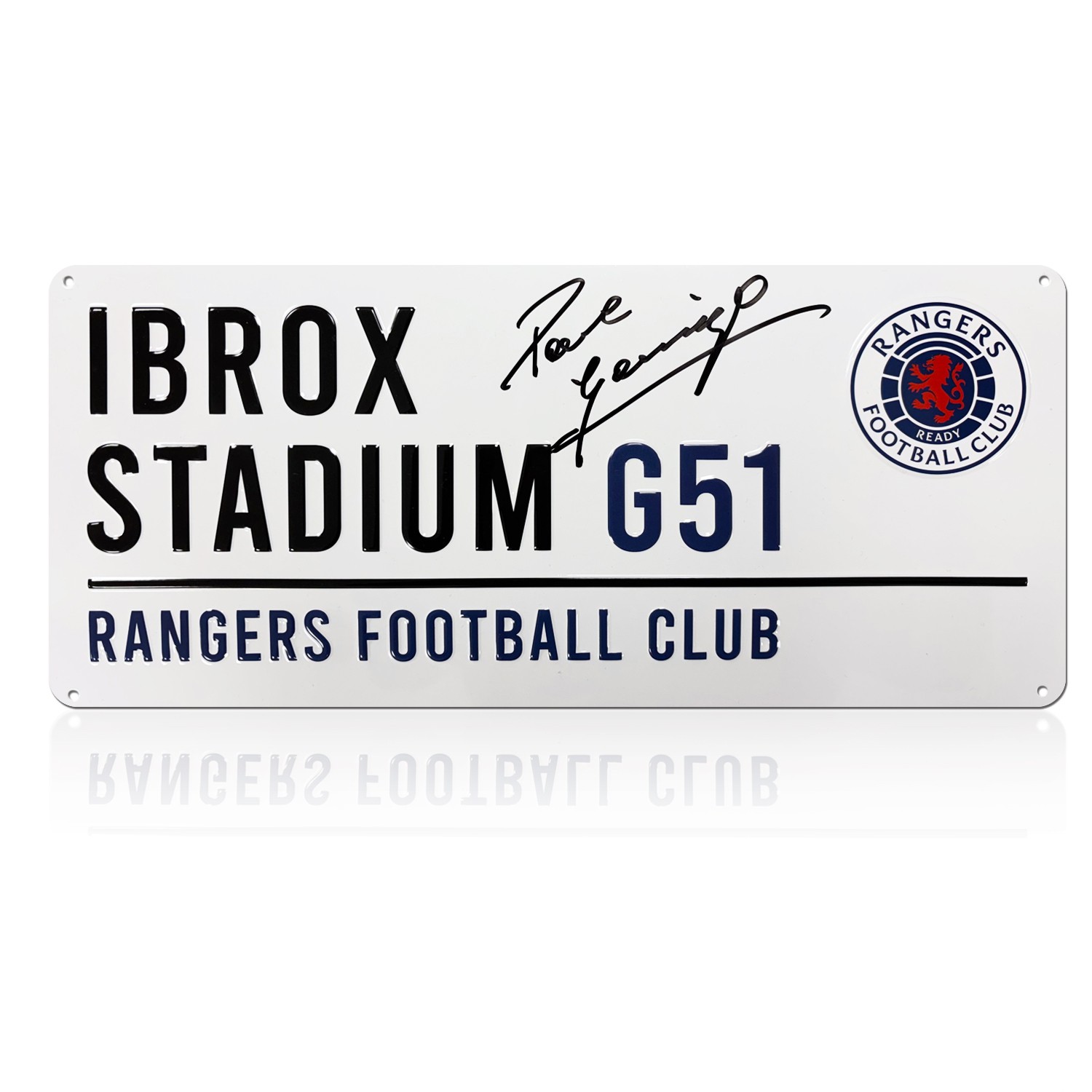 Paul Gascoigne Signed Rangers Street Sign
