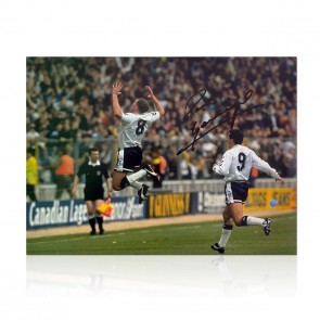 Paul Gascoigne Signed Tottenham Hotspur Photo: Semi-Final Goal Celebration