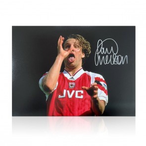 Paul Merson Signed Arsenal Football Photo: Celebration
