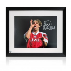 Paul Merson Signed Arsenal Football Photo: Celebration. Framed