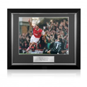 Paul Merson Signed Arsenal Football Photo: Magic Man. Deluxe Frame
