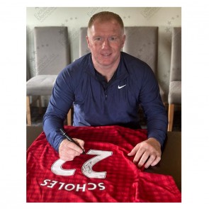 Paul Scholes Signed Manchester United 2012-13 Football Shirt. Superior Frame