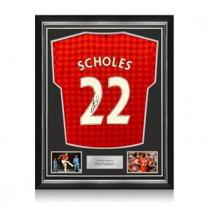 Paul Scholes Signed Manchester United 2012-13 Football Shirt. Superior Frame