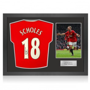 Paul Scholes Signed Manchester United 2022-23 Football Shirt. Icon Frame