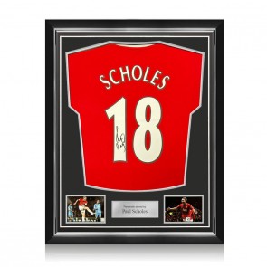 Paul Scholes Signed Manchester United 2022-23 Football Shirt. Superior Frame