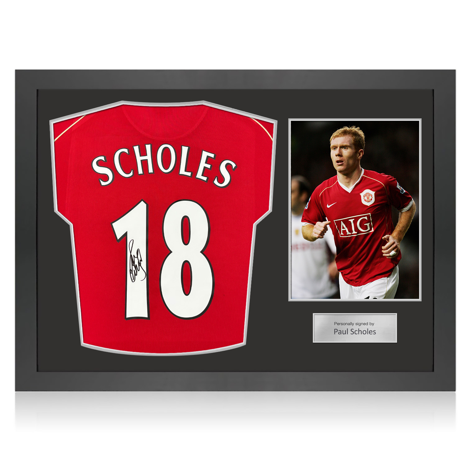 Paul Scholes Signed Original Manchester United 2006-07 Football Shirt. Icon Frame