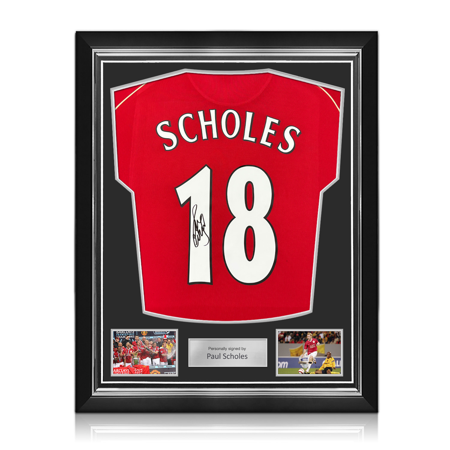 Paul Scholes Signed Original Manchester United 2006-07 Football Shirt. Superior Frame