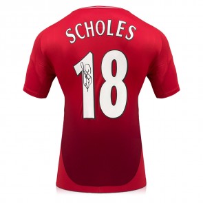Paul Scholes Signed Manchester United 2024-25 Football Shirt (Fan Print)