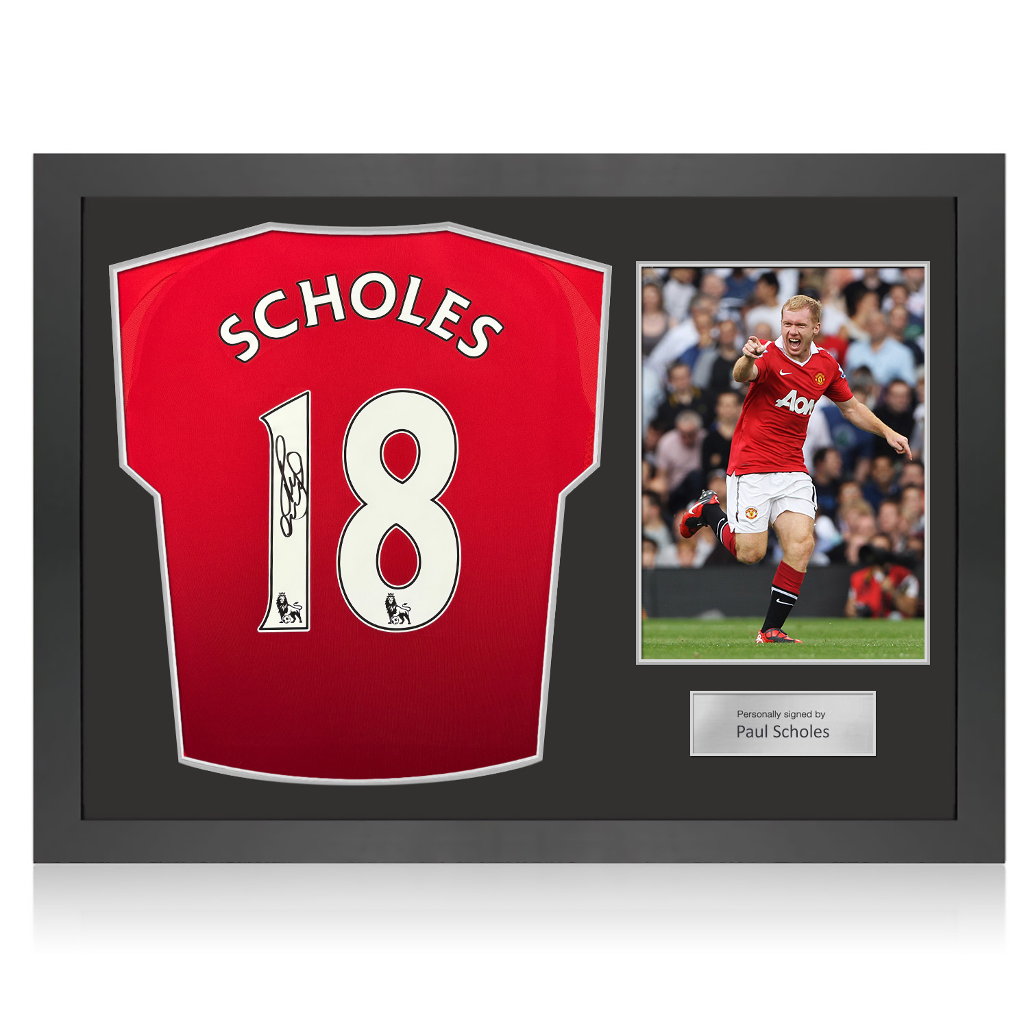 Paul Scholes Signed Manchester United 2024-25 Football Shirt. Icon Frame