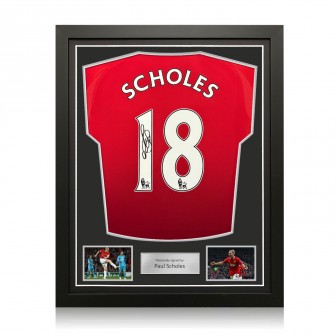Paul Scholes Signed Manchester United 2024-25 Football Shirt. Standard Frame
