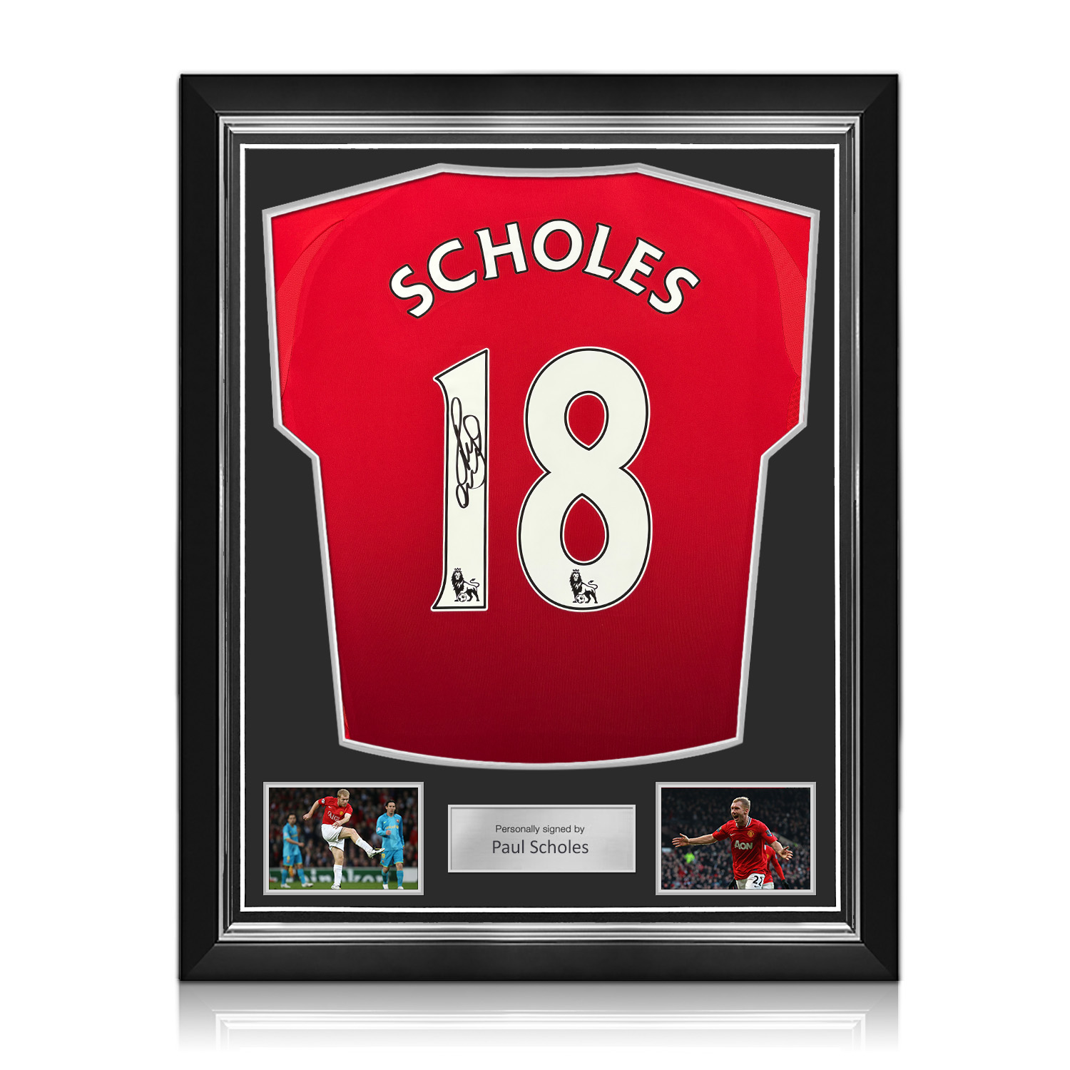 Paul Scholes Signed Manchester United 2024-25 Football Shirt. Superior Frame
