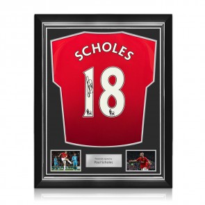 Paul Scholes Signed Manchester United 2024-25 Football Shirt. Superior Frame