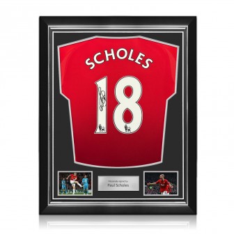 Paul Scholes Signed Manchester United 2024-25 Football Shirt. Superior Frame