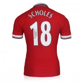 Paul Scholes Signed Manchester United 1999 League Football Shirt