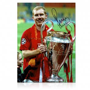 Paul Scholes Signed Manchester United Football Photo: European Champion