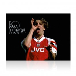 Paul Merson Signed Arsenal Photo: Celebration