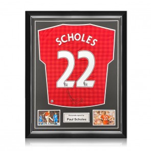 Paul Scholes Signed Manchester United Shirt 2012-13. Superior Frame