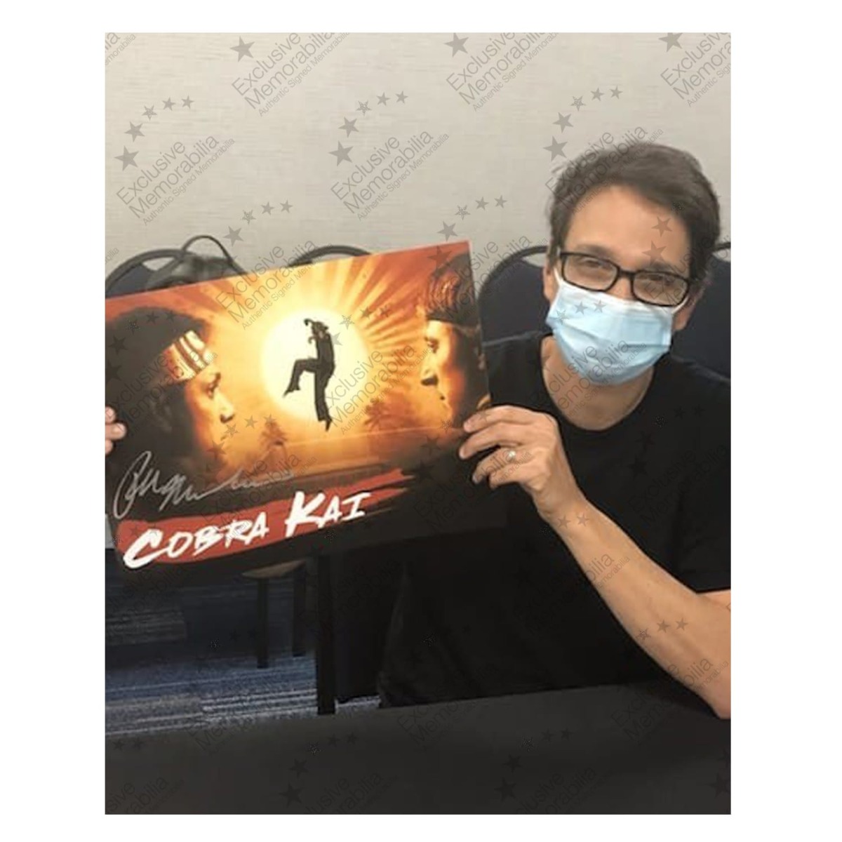 Ralph Macchio Signed Cobra Kai Poster. Damaged A