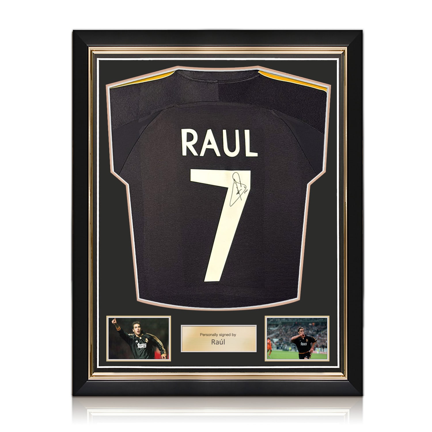 Raul Signed Real Madrid 1999-00 Away Football Shirt. Superior Frame