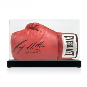 Ricky Hatton Signed Red Boxing Glove. Display Case