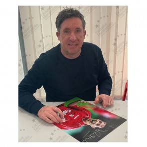 Robbie Fowler Signed Liverpool Football Photo: Cup Celebration