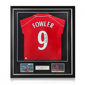 Robbie Fowler Signed Liverpool 2001 Shirt. Number 9. Deluxe Frame