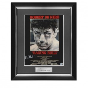 Robert De Niro Signed Raging Bull Movie Poster. Deluxe Frame