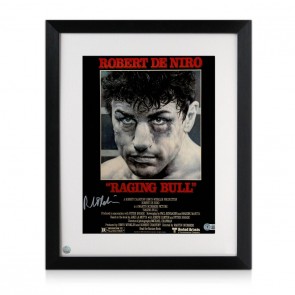 Robert De Niro Signed Raging Bull Movie Poster. Framed