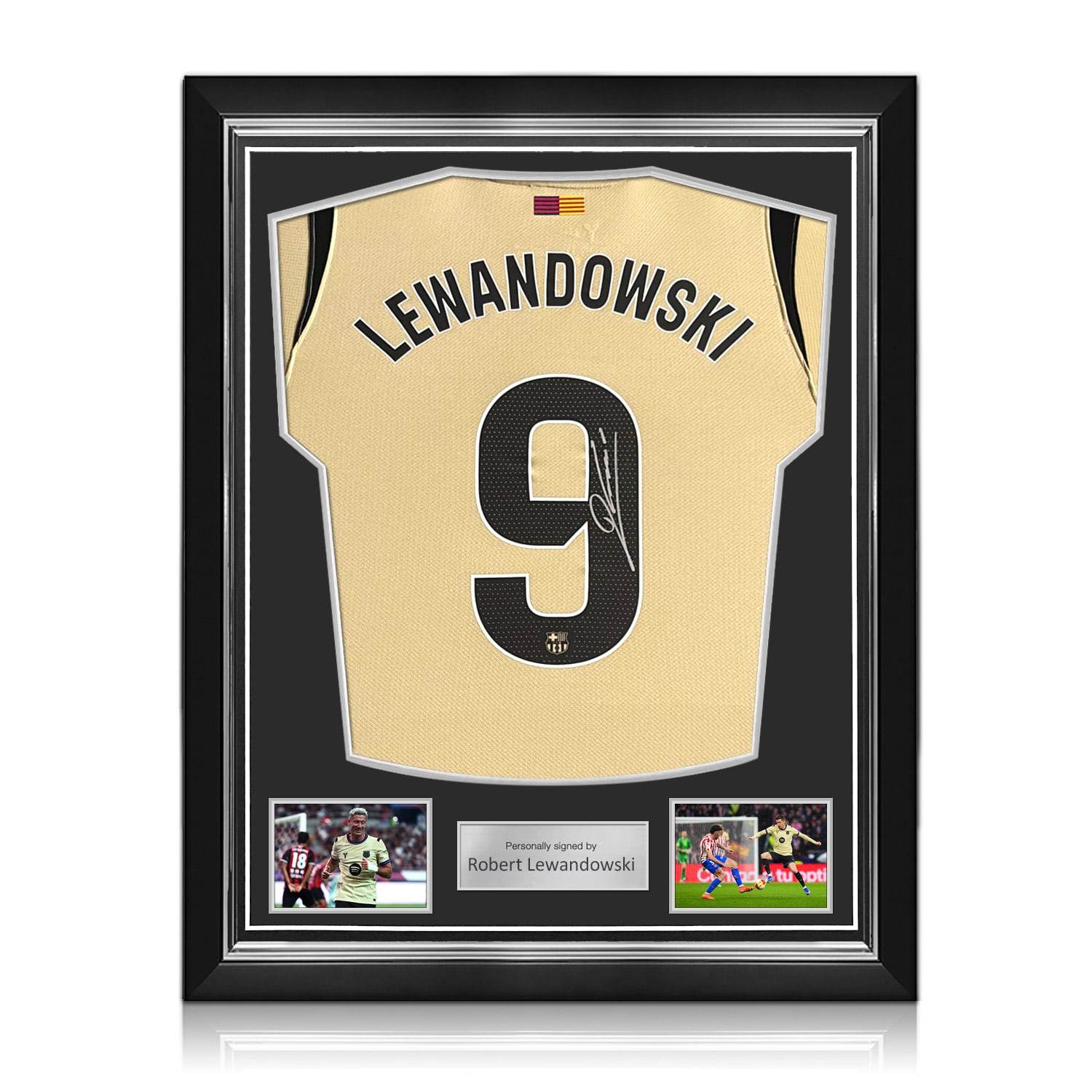 Robert Lewandowski Signed Barcelona 2025-26 Away Football Shirt. Superior Frame