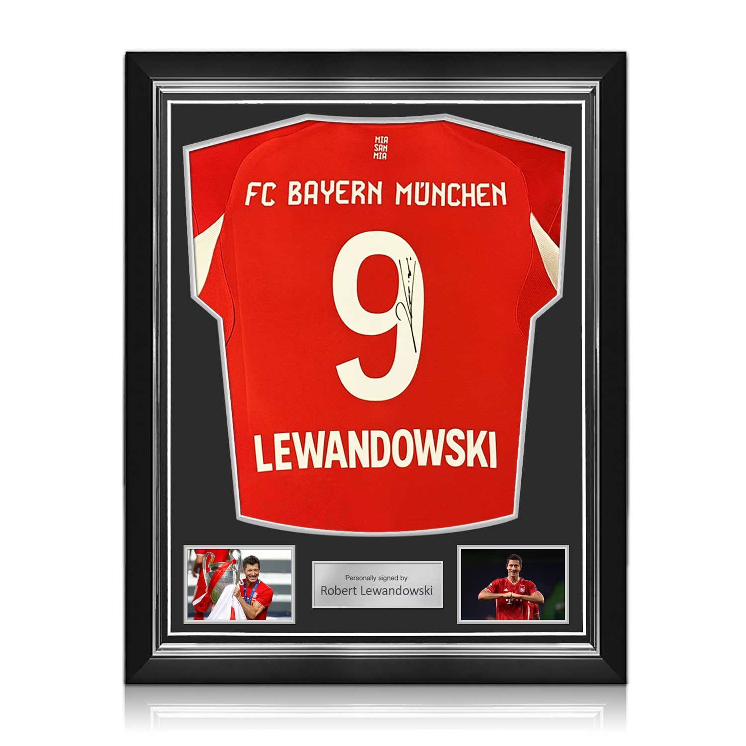 Robert Lewandowski Signed Bayern Munich 2025-26 Football Shirt. Superior Frame