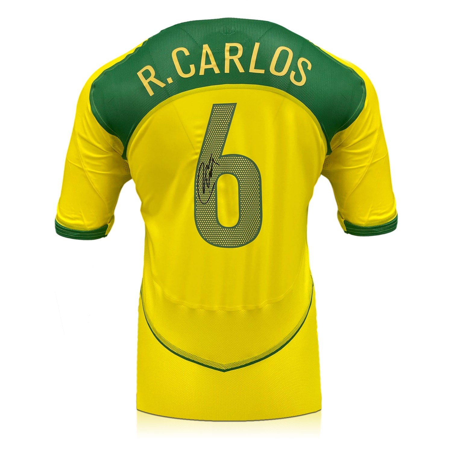 Roberto Carlos Signed Brazil 2004-06 Home Football Shirt