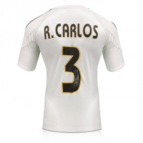 Roberto Carlos Signed Original Real Madrid 2004-05 Home Football Shirt