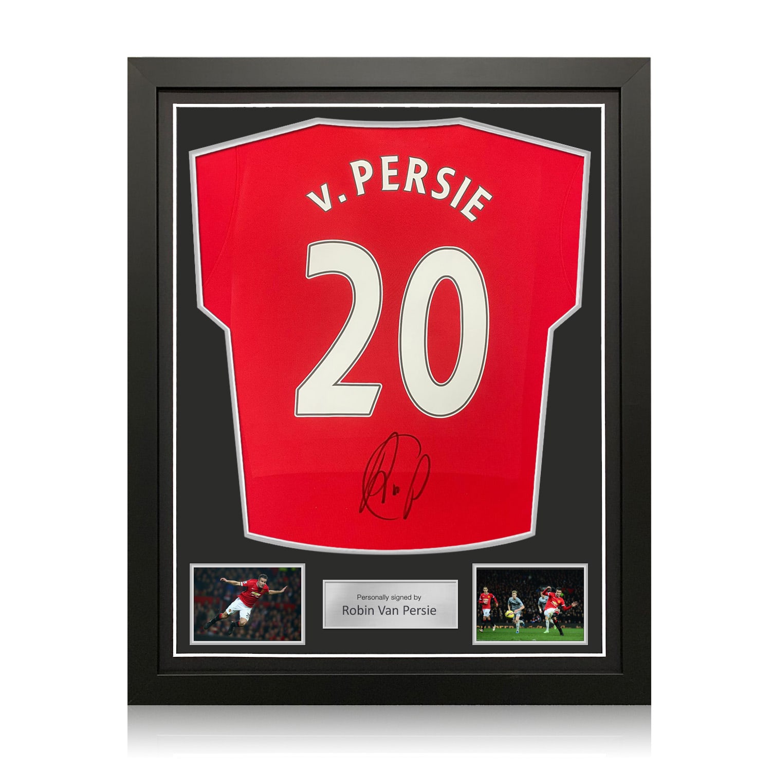 Robin Van Persie Signed Original Manchester United 2014-15 Football Shirt. Standard Frame