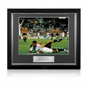 Jason Robinson Signed England Photo: 2003 Rugby World Cup Winner. Deluxe Frame