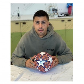 Rodri Signed 2023 Champions League Final Football. Display Case With Plaque