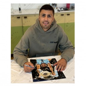 Rodri Signed Manchester City Football Photo: CL Trophy