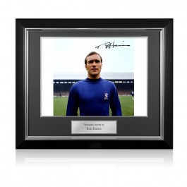 Ron Harris Signed Chelsea Football Photo. Deluxe Frame