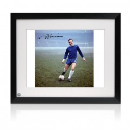 Ron Harris Signed Chelsea Photo: Training. Standard Frame