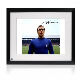 Ron Harris Signed Chelsea Football Photo. Standard Frame