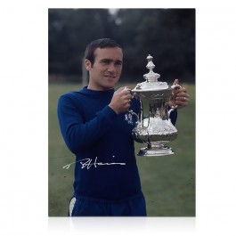 Ron Harris Signed Chelsea Football Photo: Trophy