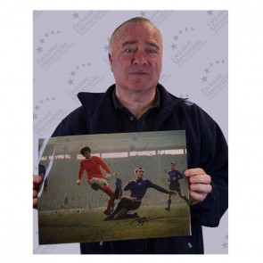 Ron Harris Signed Photo: Tackle On George Best. Standard Frame