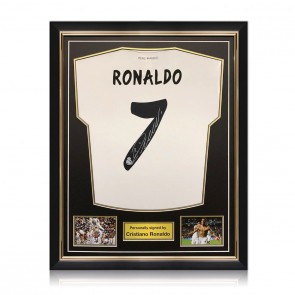 Cristiano Ronaldo Signed Real Madrid 2013-14 Football Shirt. Superior Frame