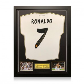 Cristiano Ronaldo Signed Real Madrid 2013-14 Shirt. Standard Frame