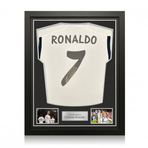 Cristiano Ronaldo Signed Real Madrid 2023-24 Football Shirt. Standard Frame