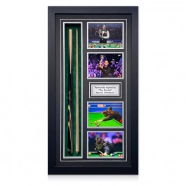 Ronnie O'Sullivan Signed Snooker Cue (Gold). Framed