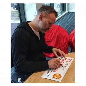 Ryan Giggs Signed Manchester United Street Sign. Framed