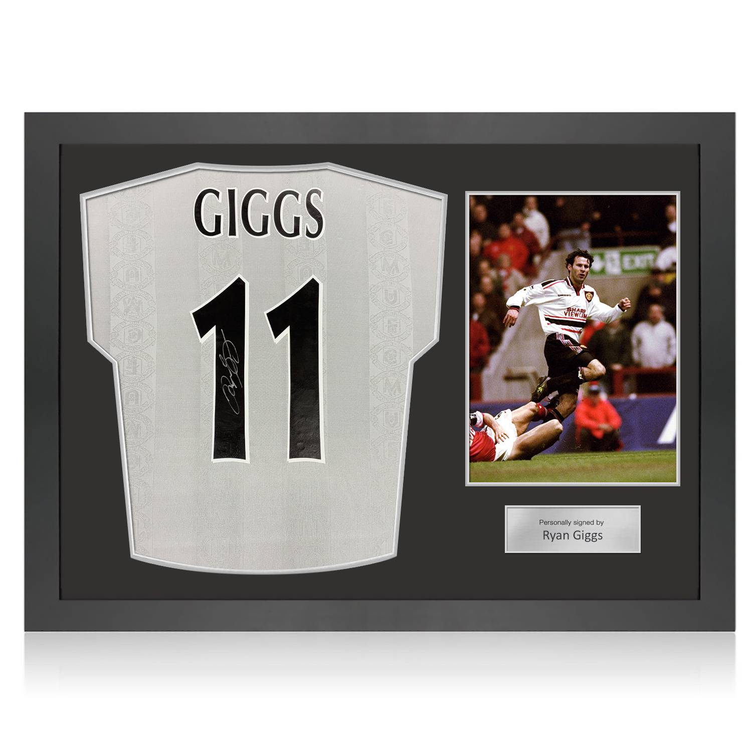 Ryan Giggs Signed Manchester United 1997-99 Away Football Shirt. Icon Frame