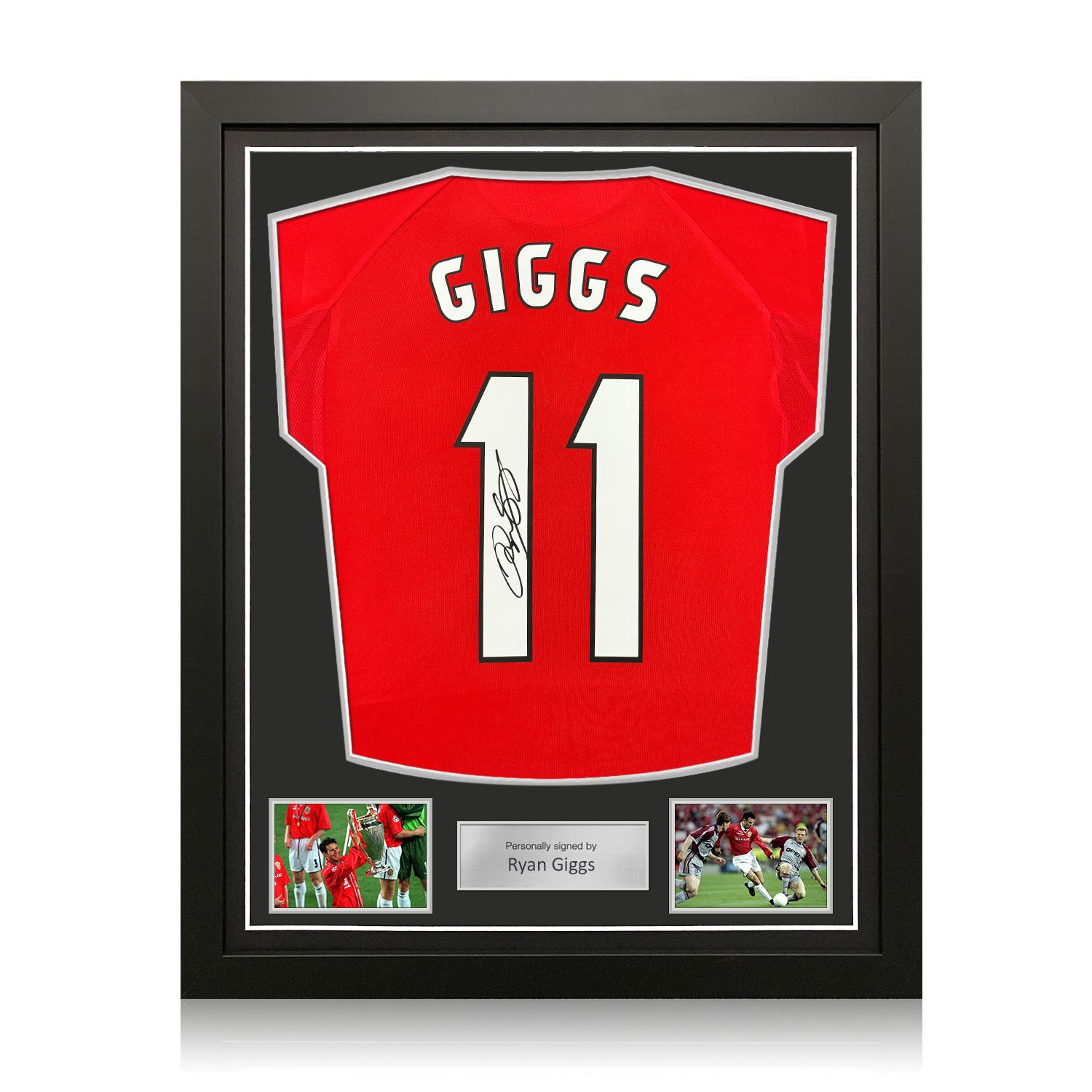 Ryan Giggs Signed Manchester United 1999 Champions League Final Shirt. Standard Frame