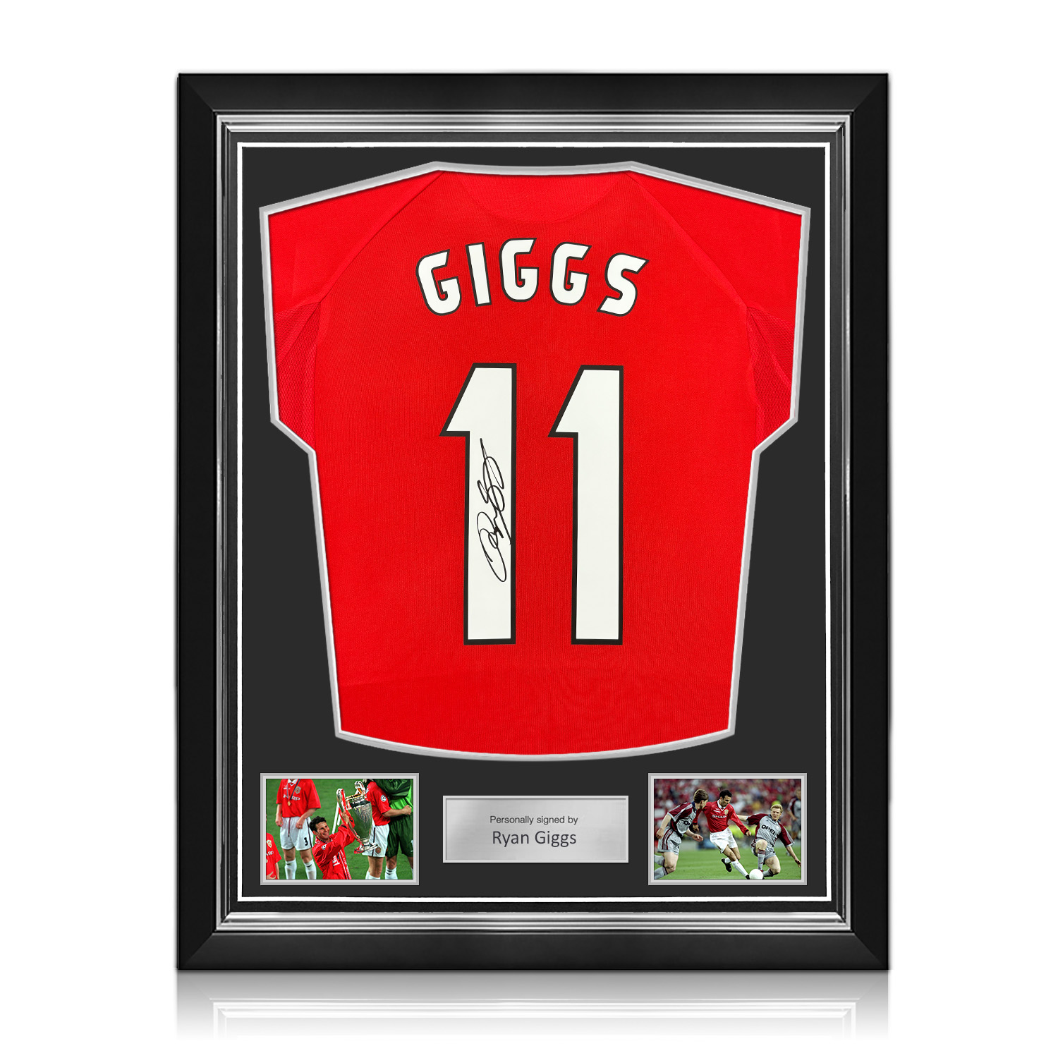 Ryan Giggs Signed Manchester United 1999 Champions League Final Shirt. Superior Frame