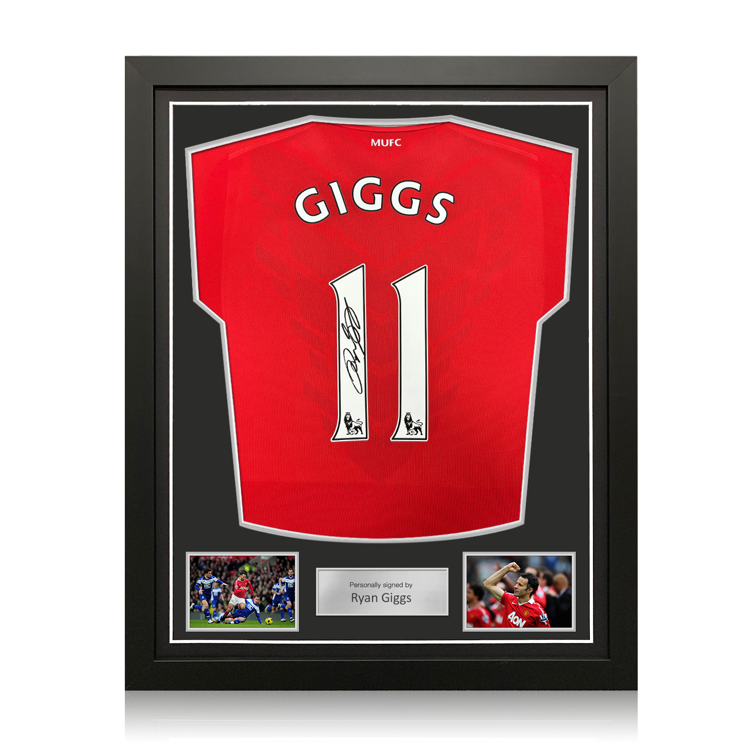 Ryan Giggs Signed Original Manchester United 2010-11 Football Shirt. Standard Frame